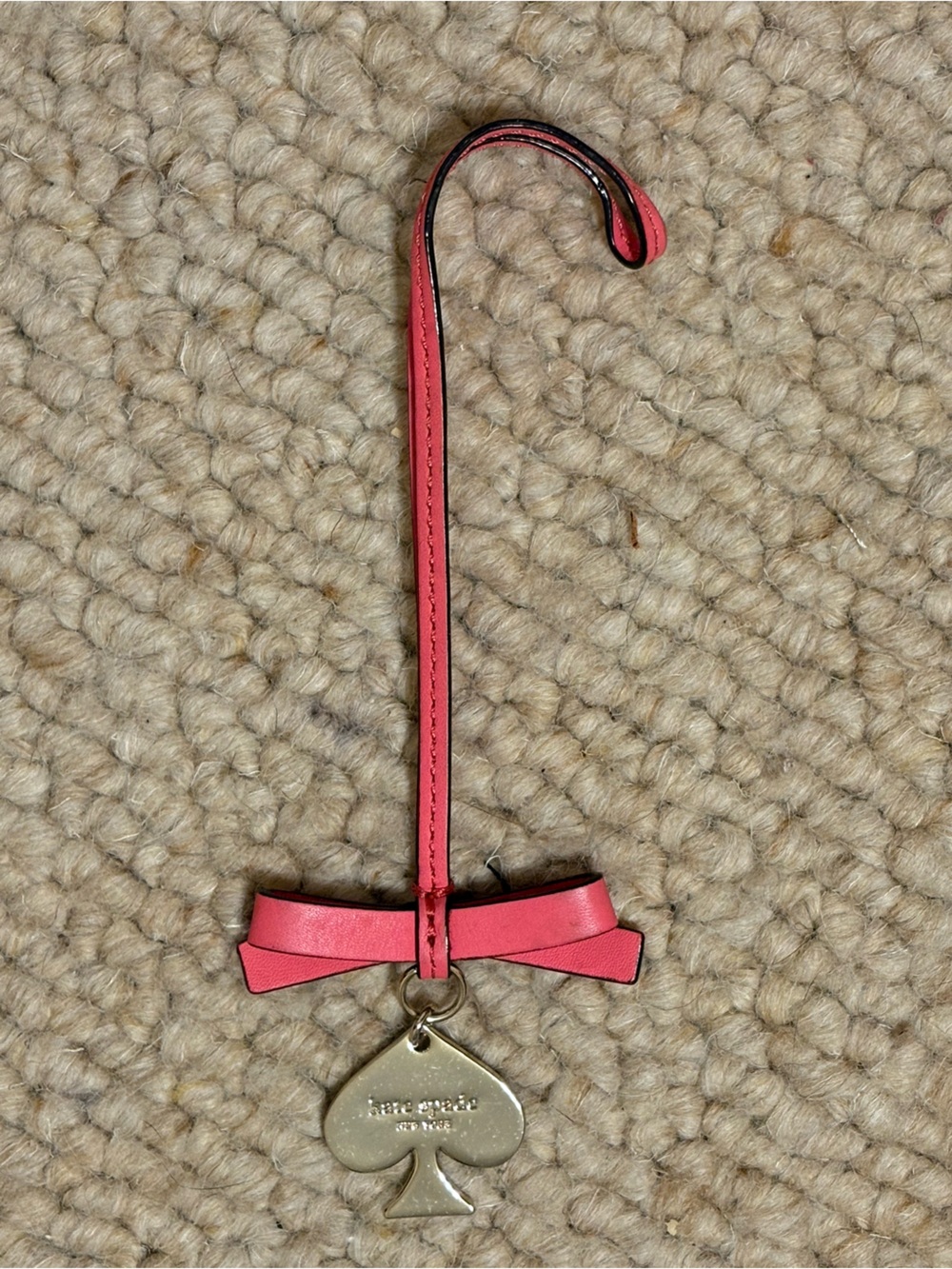 Kate Spade Pink Leather and Silver Heart Bag Charm